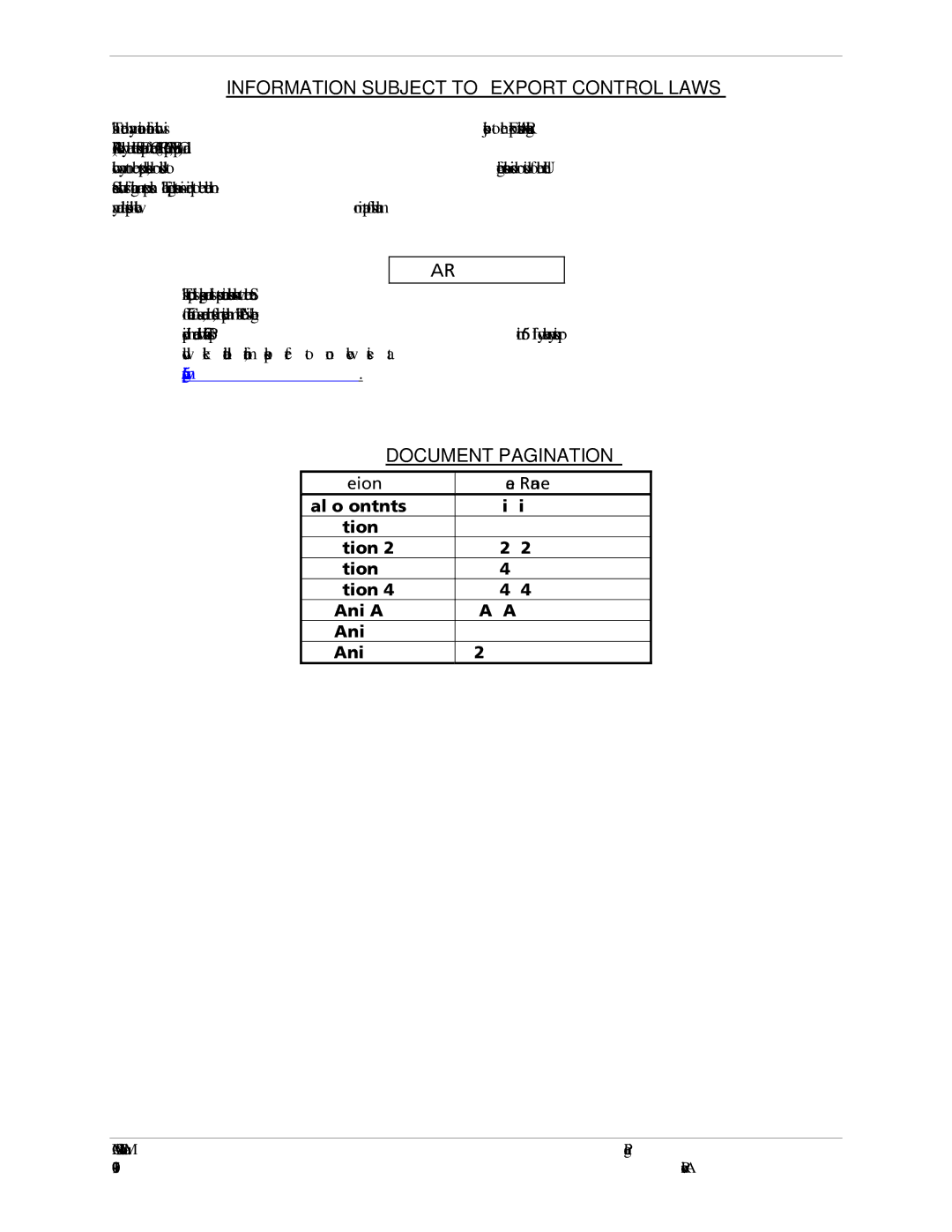 Garmin GMA 240 installation manual Information Subject to Export Control Laws, Section Range 