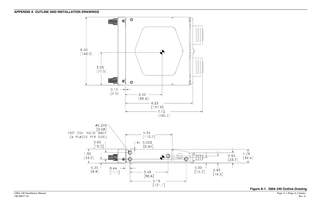 Garmin GMA 240 installation manual Appendix a Outline and Installation Drawings 