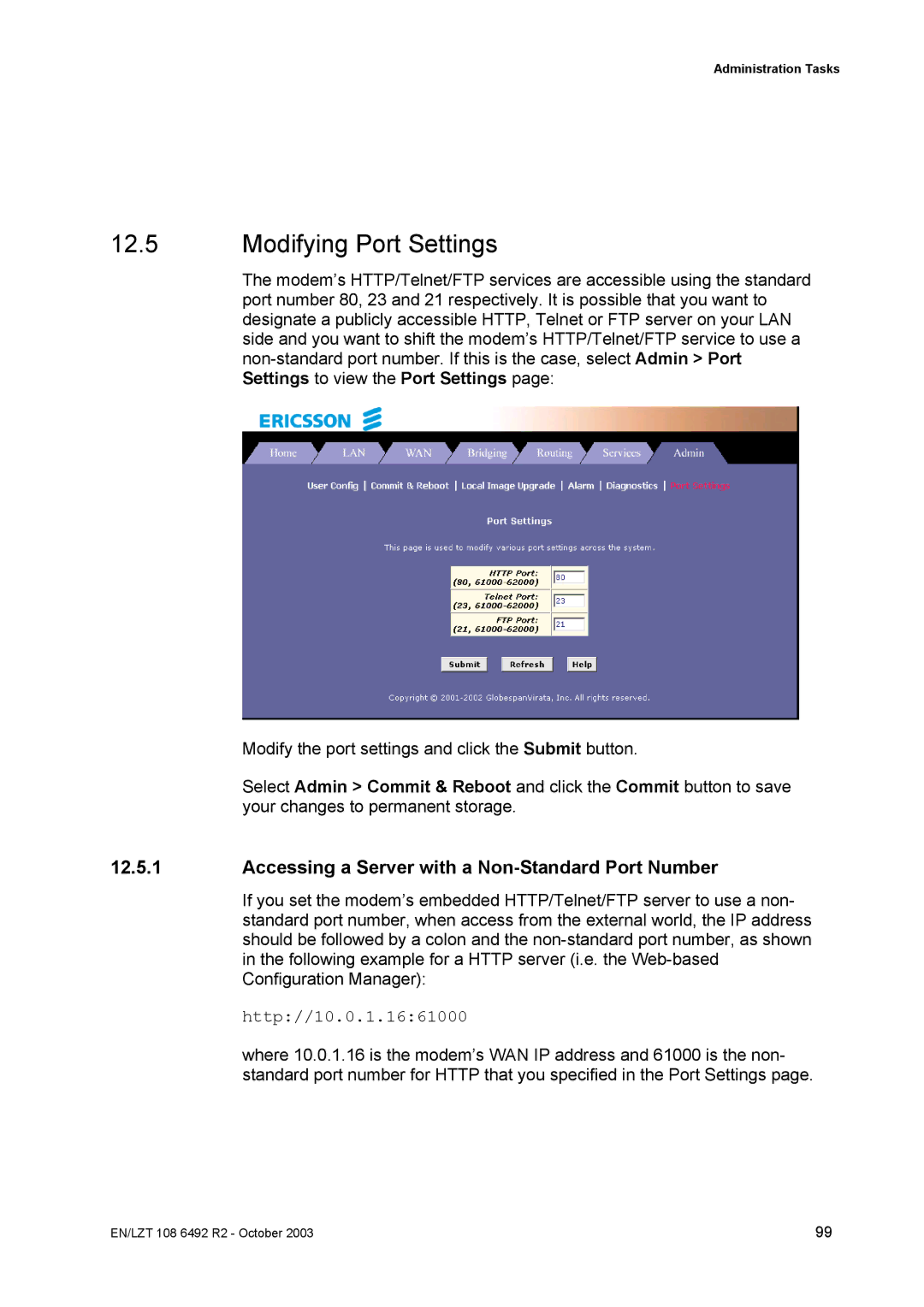 Garmin HM210DP/DI manual Modifying Port Settings, Accessing a Server with a Non-Standard Port Number 