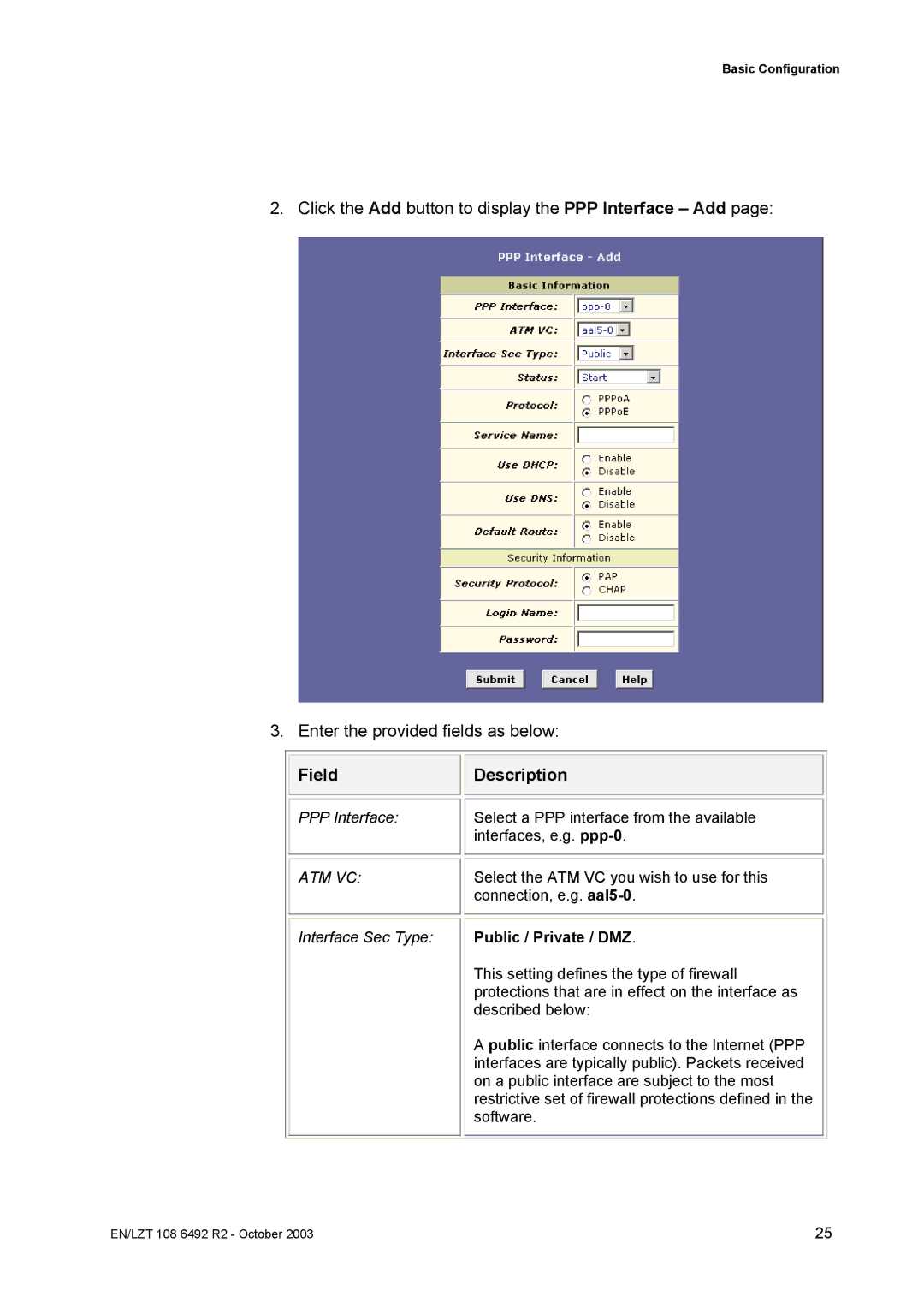 Garmin HM210DP/DI manual Field Description 