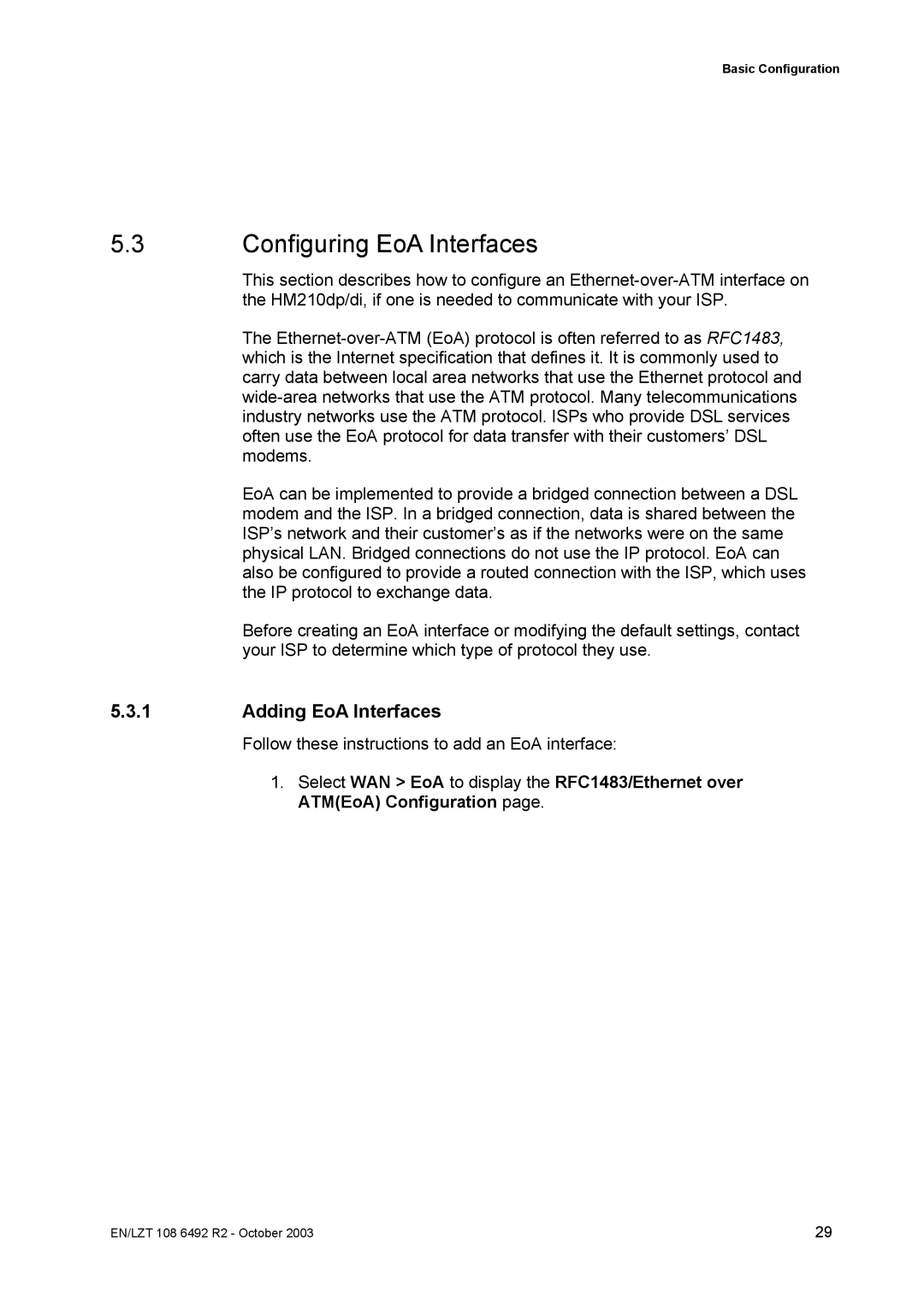 Garmin HM210DP/DI manual Configuring EoA Interfaces, Adding EoA Interfaces 