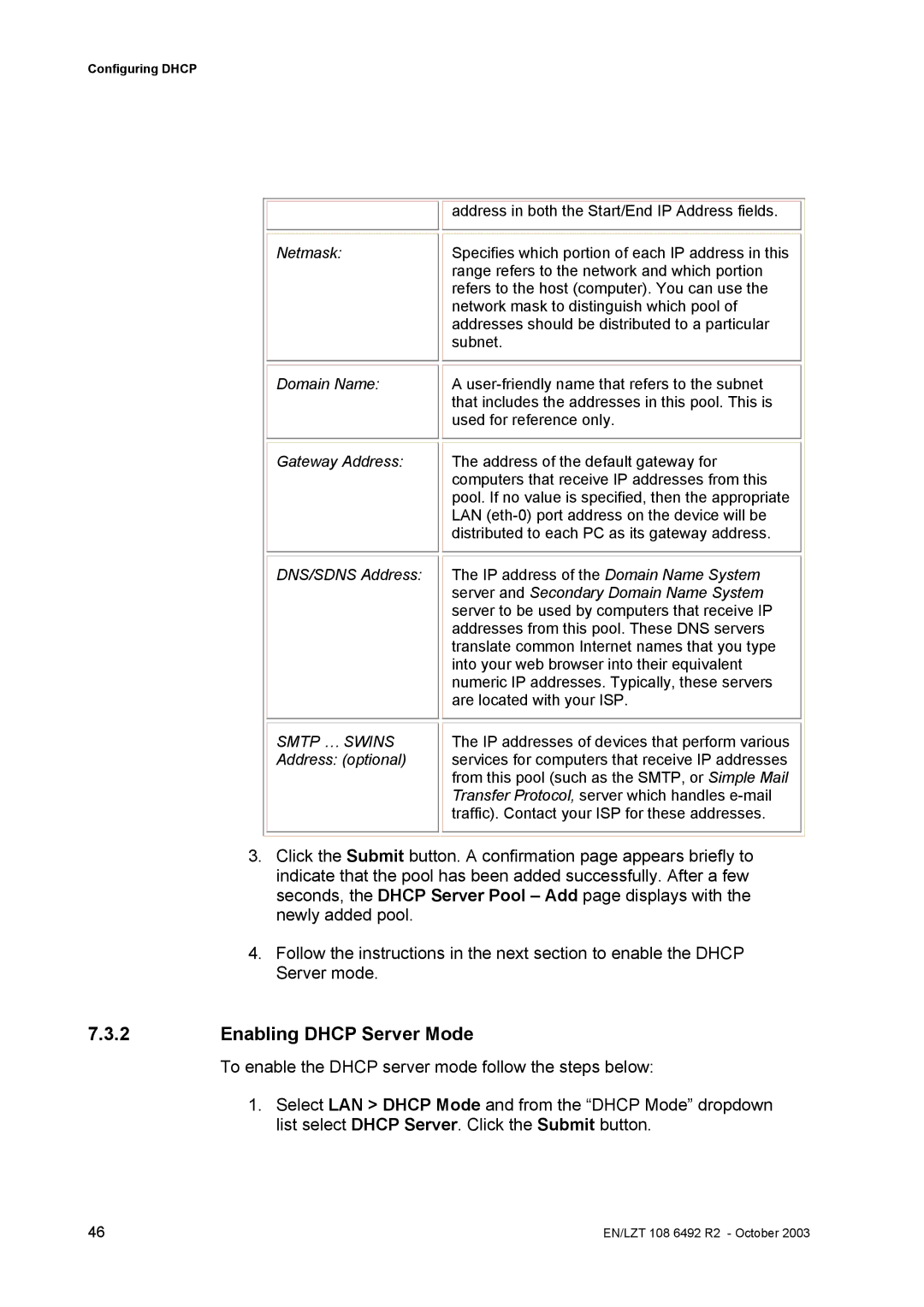 Garmin HM210DP/DI manual Enabling Dhcp Server Mode 