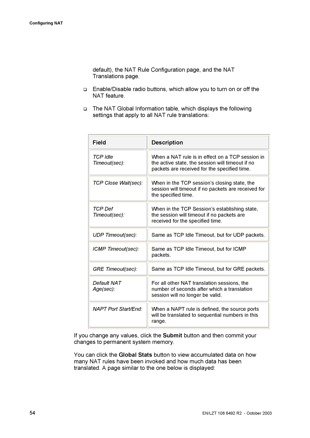 Garmin HM210DP/DI manual TCP Idle Timeoutsec TCP Close Waitsec 