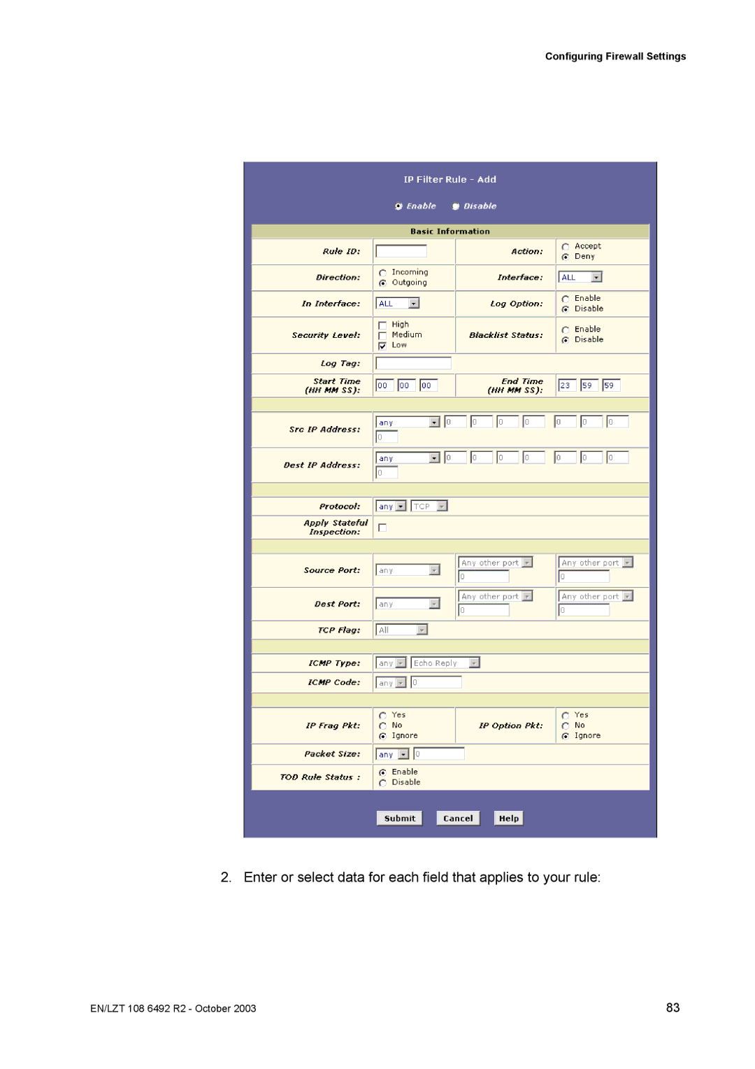 Garmin HM210DP/DI manual Configuring Firewall Settings 