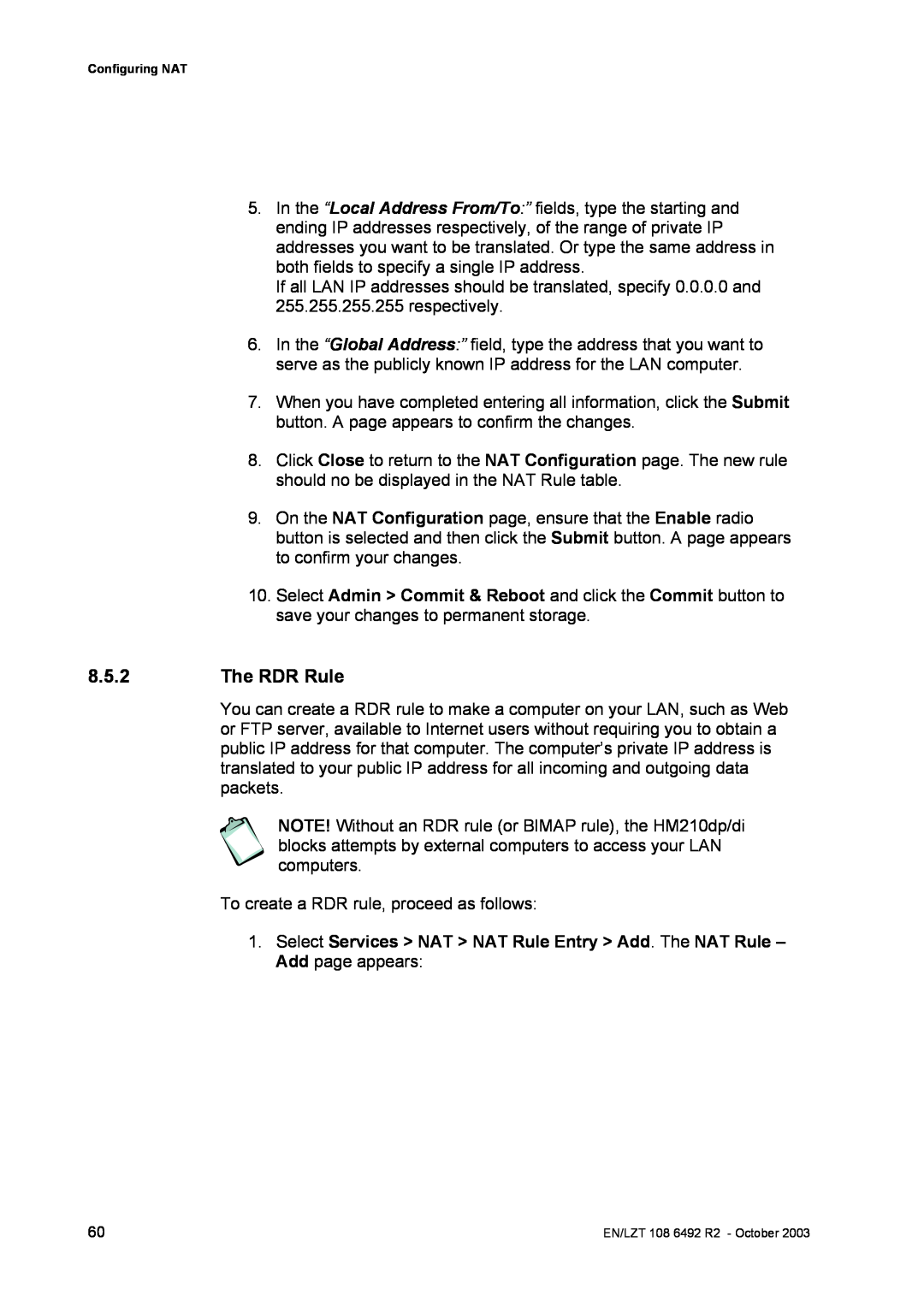 Garmin HM210DP/DI manual The RDR Rule 