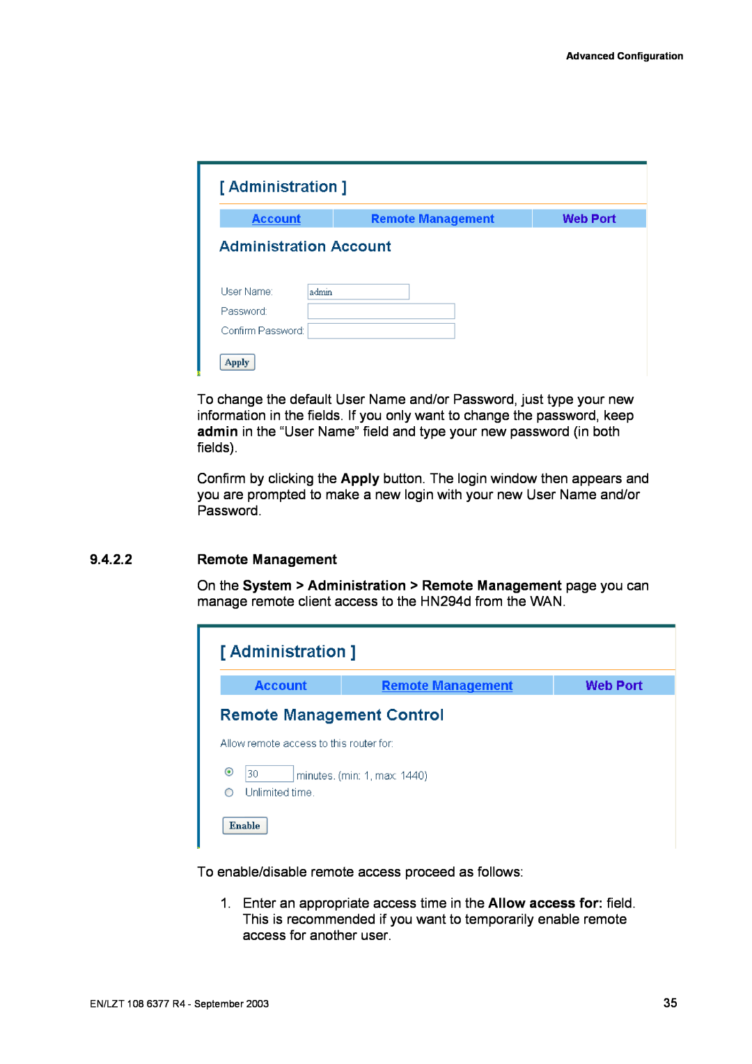 Garmin HN294DP/DI manual Remote Management 