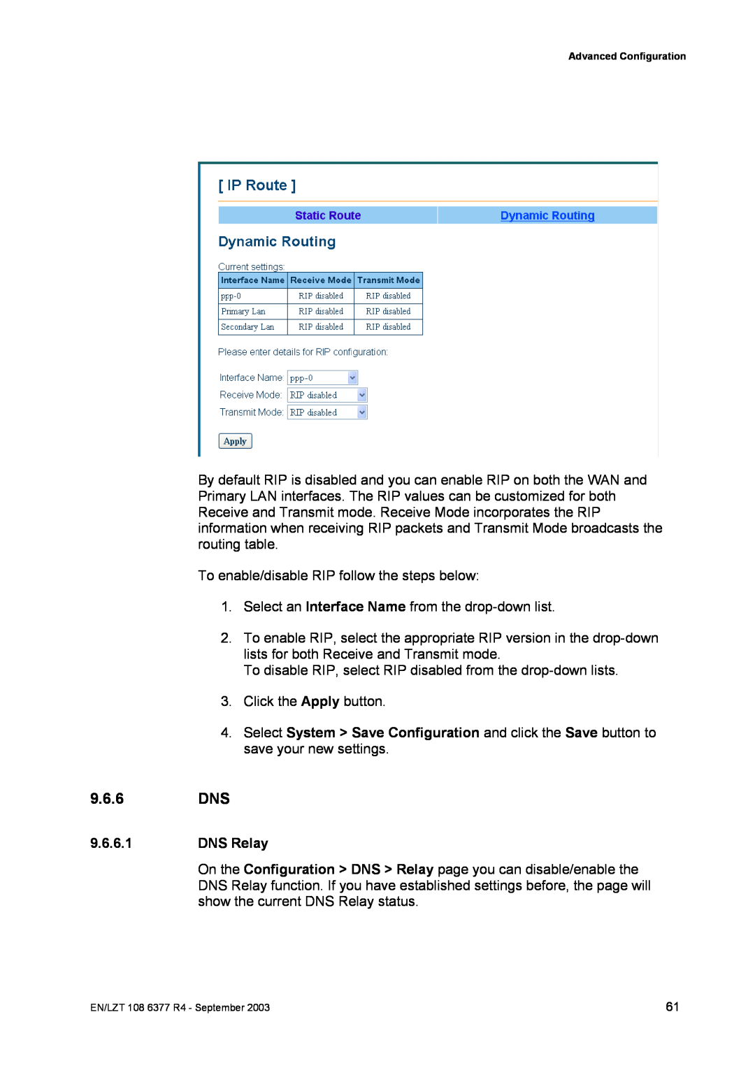 Garmin HN294DP/DI manual 9.6.6 DNS, DNS Relay 