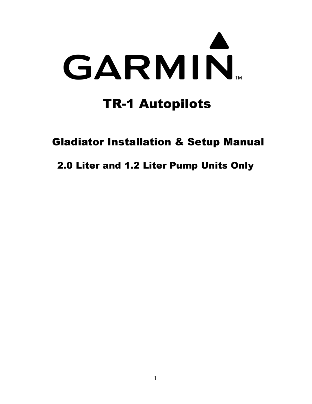 Garmin manual TR-1 Autopilots 