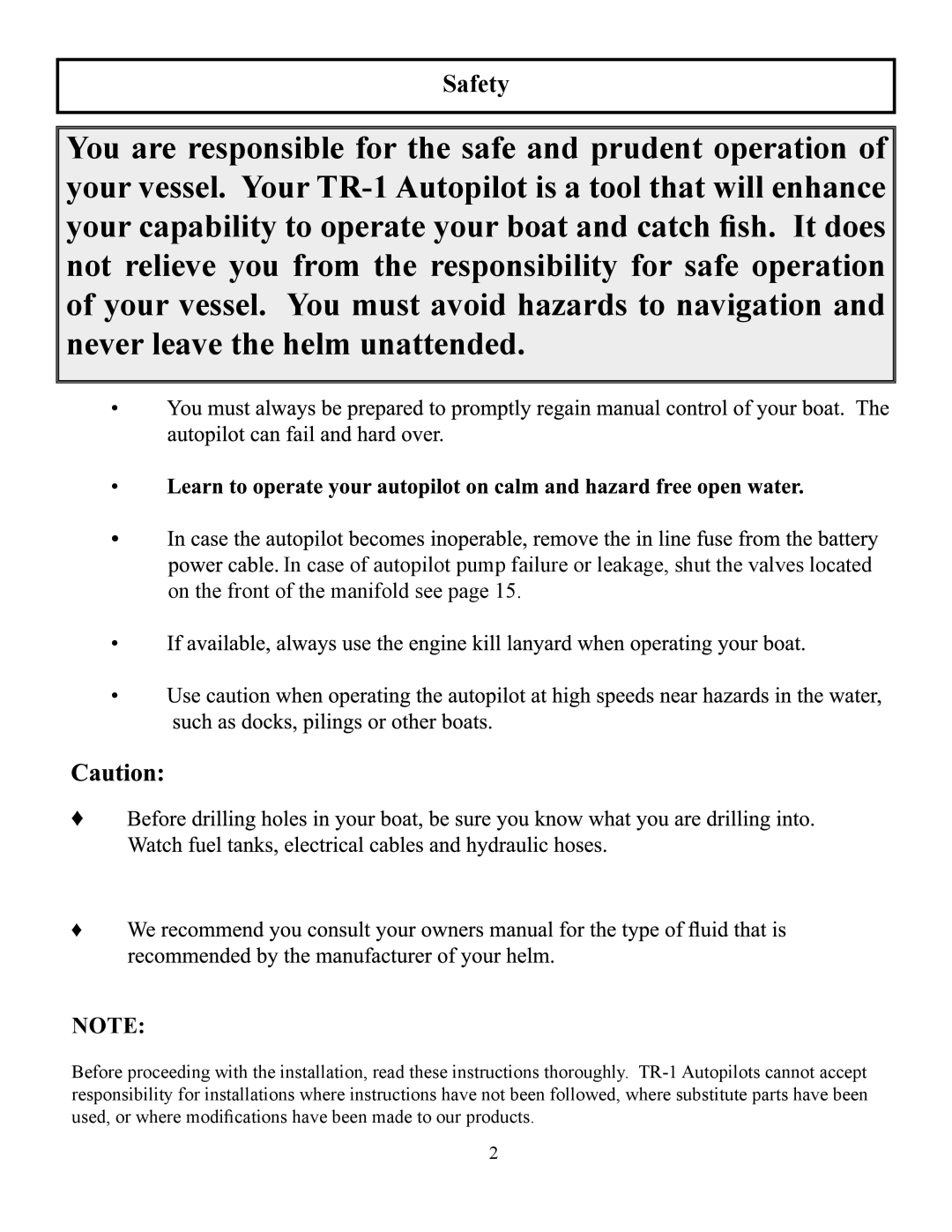 Garmin TR-1 manual Safety 