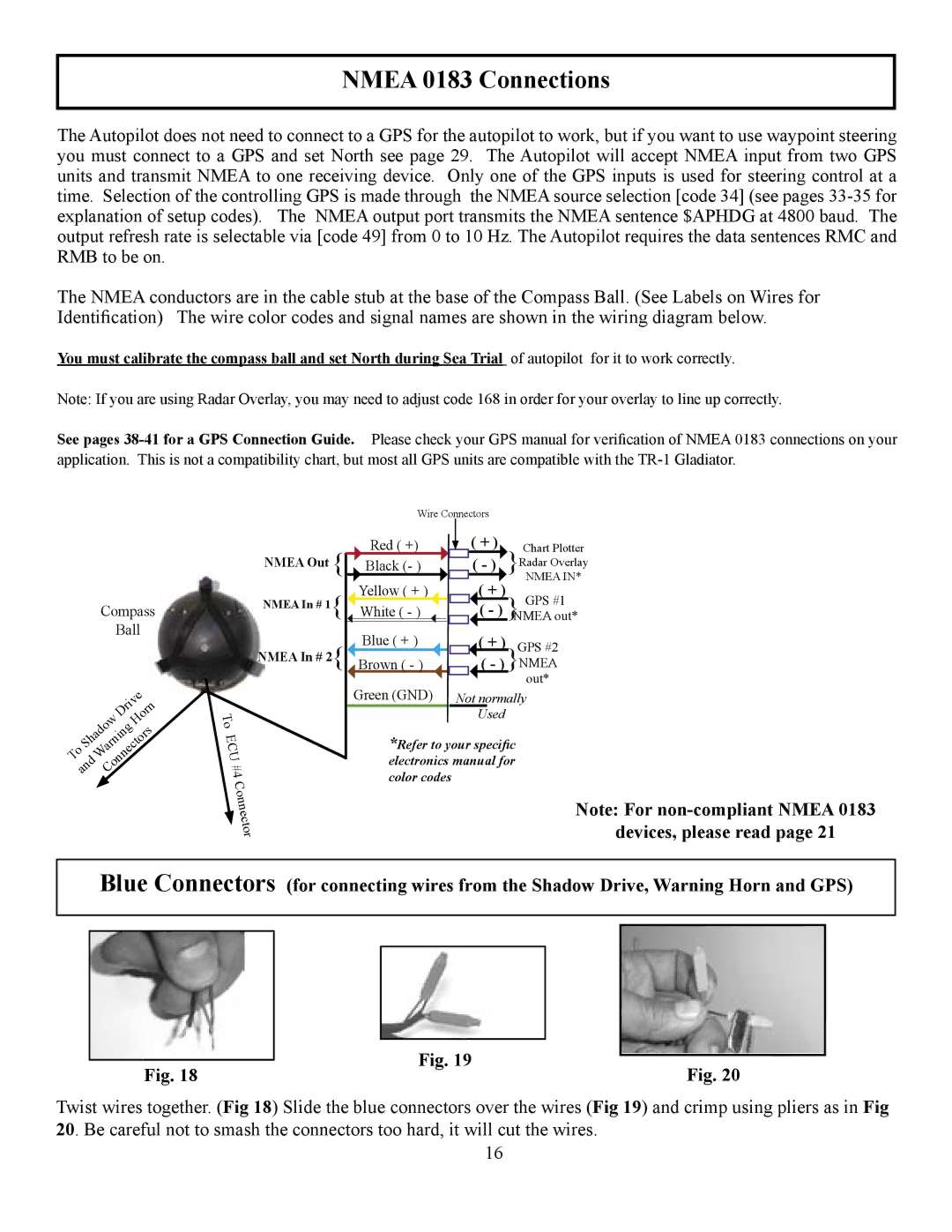 Garmin TR-1 manual Nmea 0183 Connections 