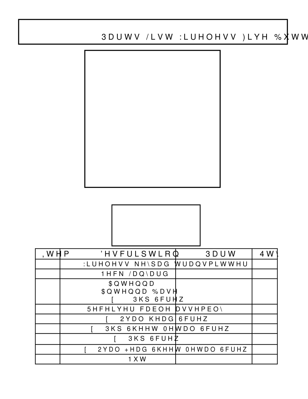 Garmin TR-1 manual Parts List Wireless Five Button Description, Qty 