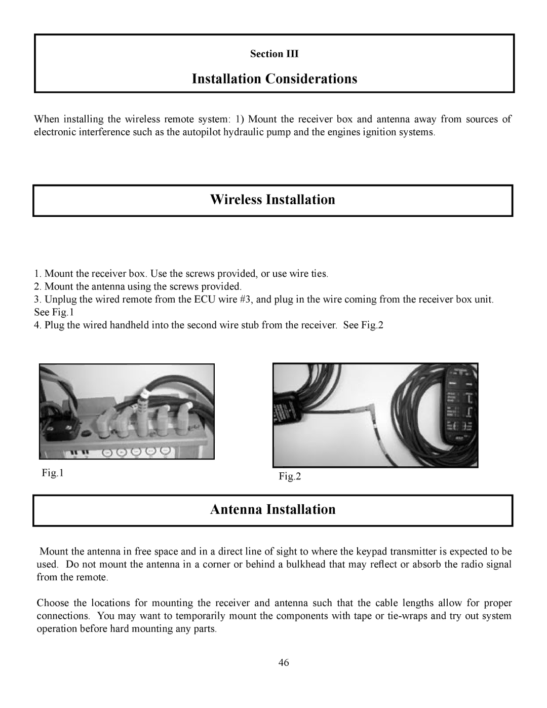 Garmin TR-1 manual Installation Considerations, Wireless Installation, Antenna Installation 