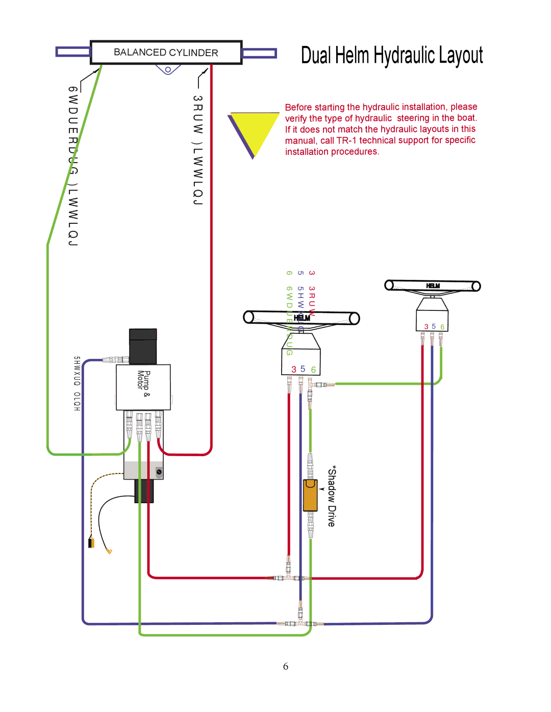 Garmin TR-1 manual Dual Helm Hydraulic Layout 