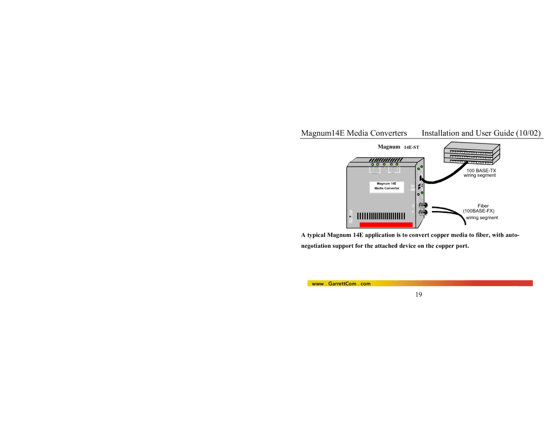 GarrettCom manual Magnum14E Media Converters 