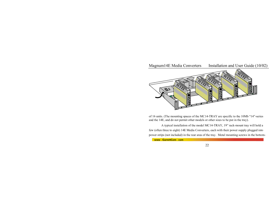 GarrettCom manual Magnum14E Media Converters Installation and User Guide 10/02 