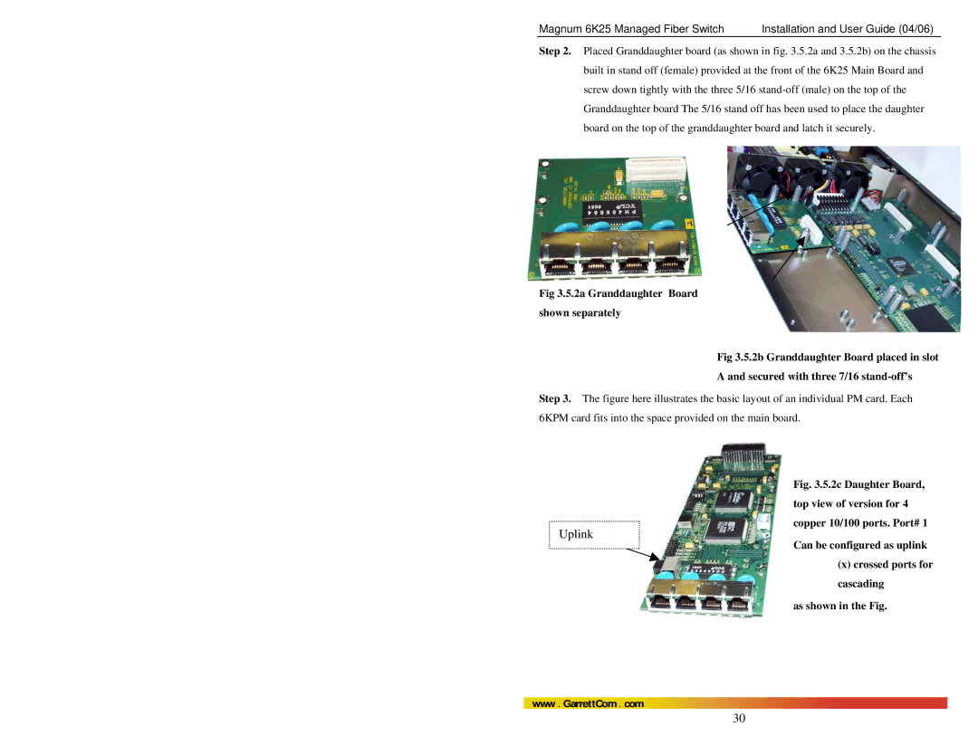 GarrettCom 6K25 manual Uplink 