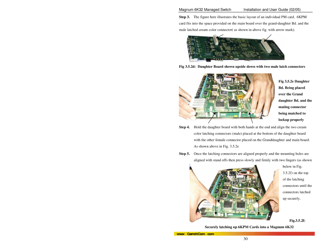 GarrettCom manual Securely latching up 6KPM Cards into a Magnum 6K32 