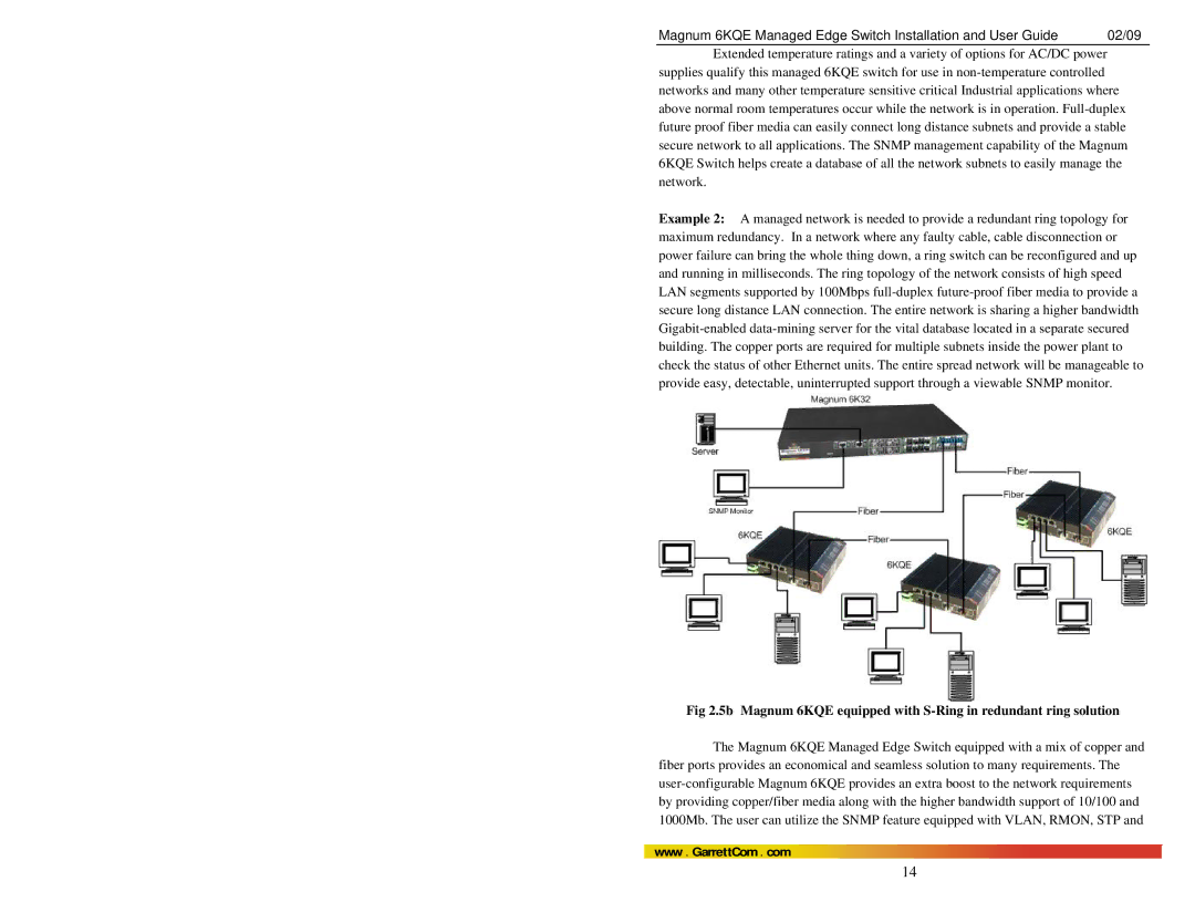 GarrettCom manual Magnum 6KQE Managed Edge Switch Installation and User Guide 