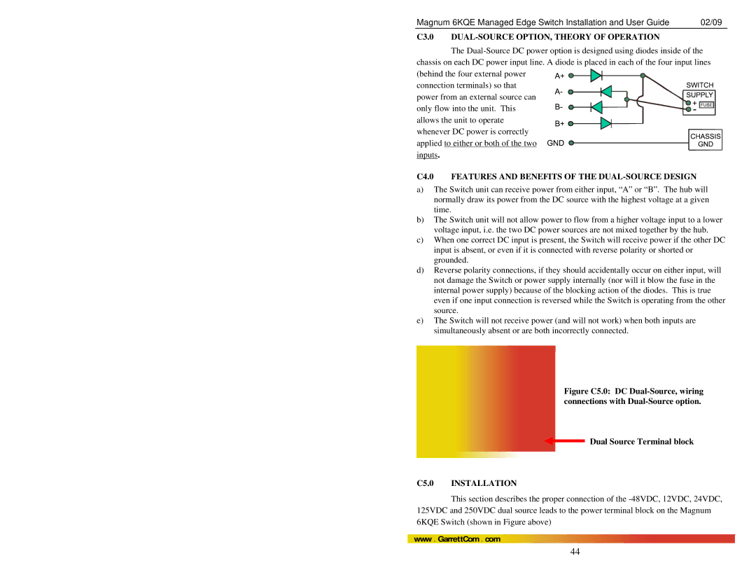 GarrettCom 6KQE manual C3.0 DUAL-SOURCE OPTION, Theory of Operation 