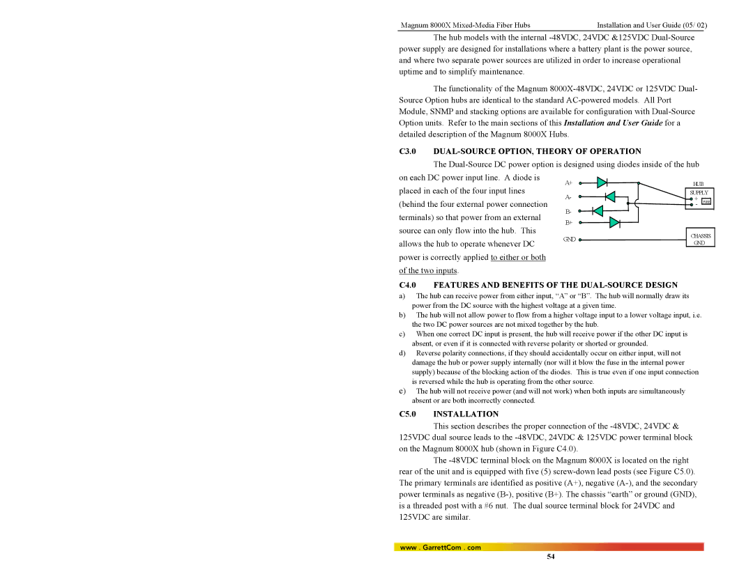 GarrettCom 8000X manual C3.0 DUAL-SOURCE OPTION, Theory of Operation, C4.0 Features and Benefits of the DUAL-SOURCE Design 