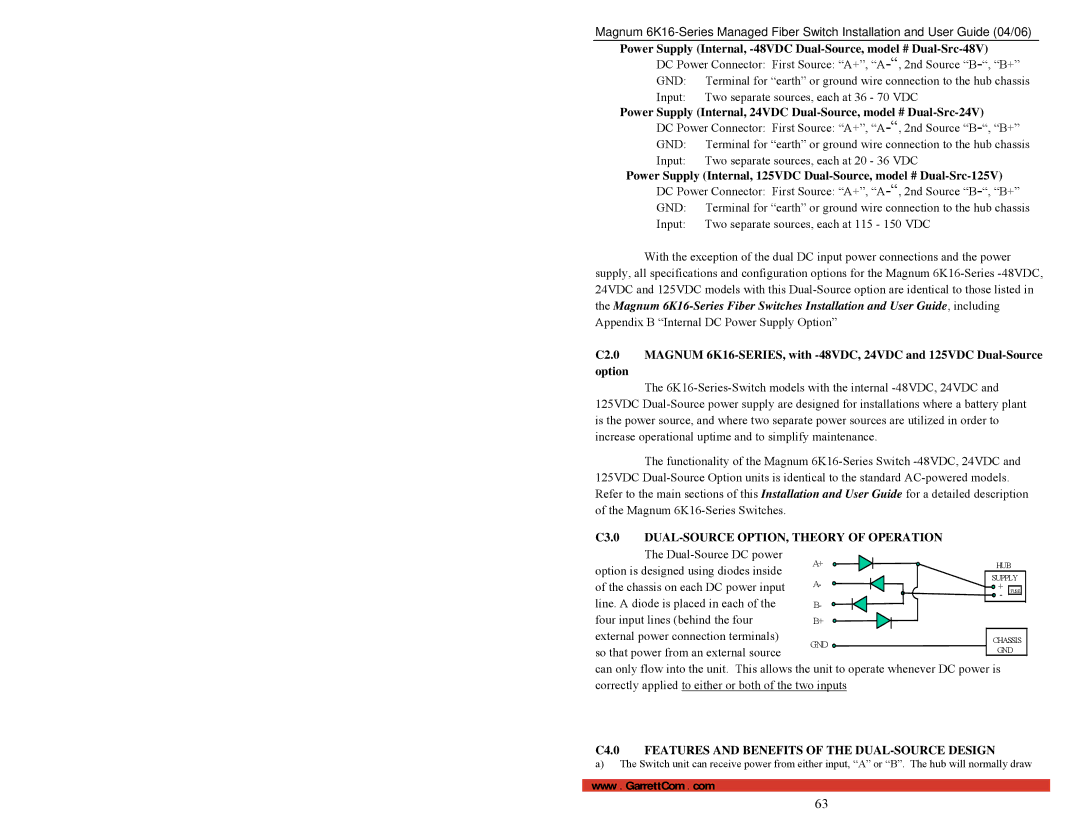 GarrettCom 84-00136 manual Gnd, C4.0 Features and Benefits of the DUAL-SOURCE Design 