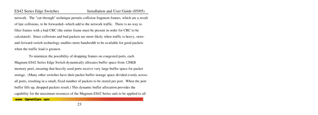 GarrettCom manual ES42 Series Edge Switches Installation and User Guide 05/05 