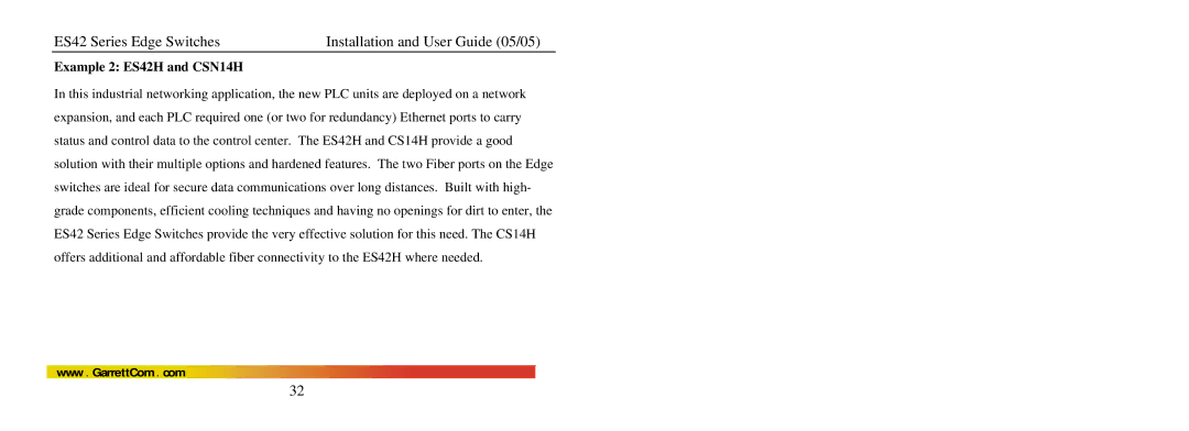 GarrettCom manual Example 2 ES42H and CSN14H 