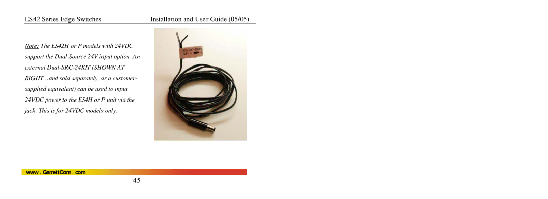 GarrettCom manual ES42 Series Edge Switches Installation and User Guide 05/05 