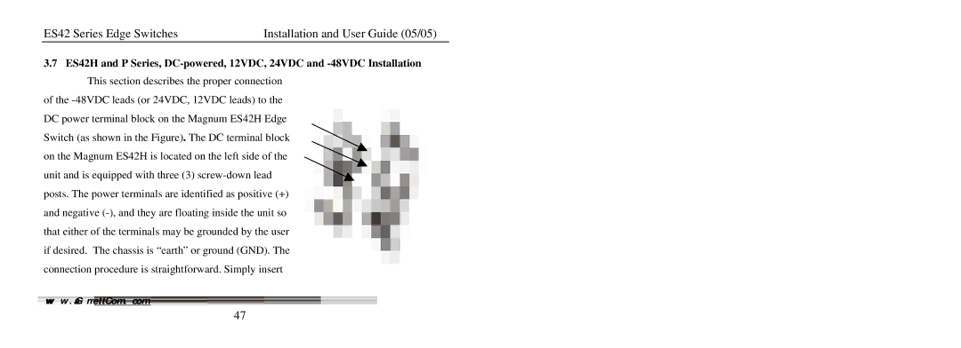 GarrettCom manual ES42 Series Edge Switches Installation and User Guide 05/05 