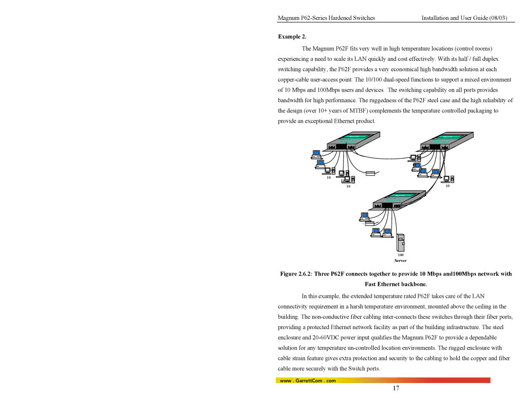 GarrettCom P62-Series manual Example 