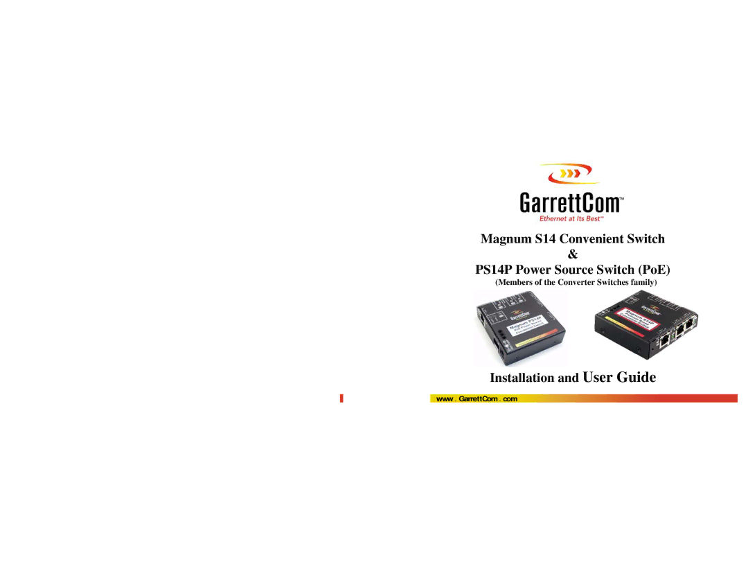 GarrettCom PS14P manual Installation and User Guide, Members of the Converter Switches family 