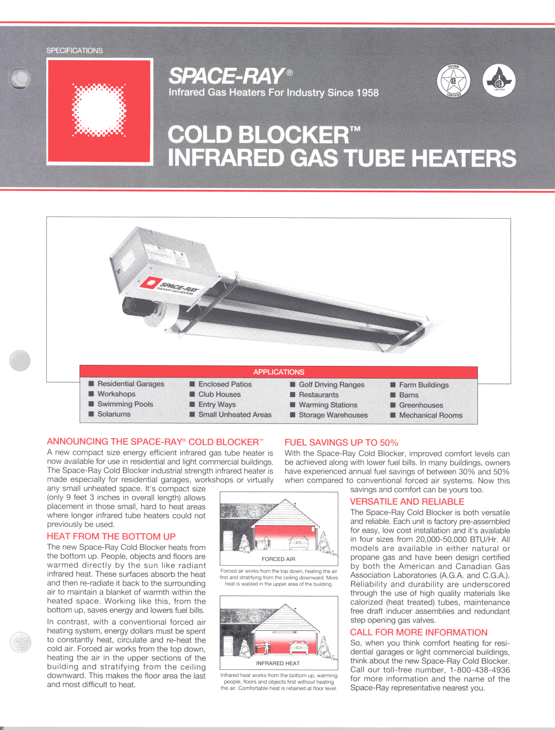 Gas-Fired Products Infrared Gas Tube Heaters manual 