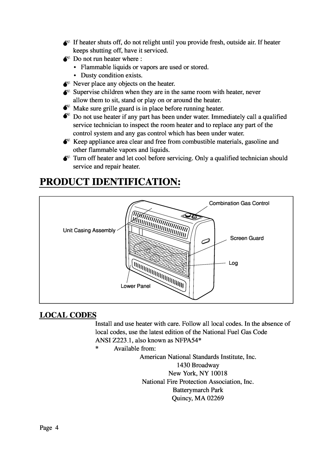 Gas-Fired Products KLH601, 602-30 installation manual Product Identification, Local Codes 