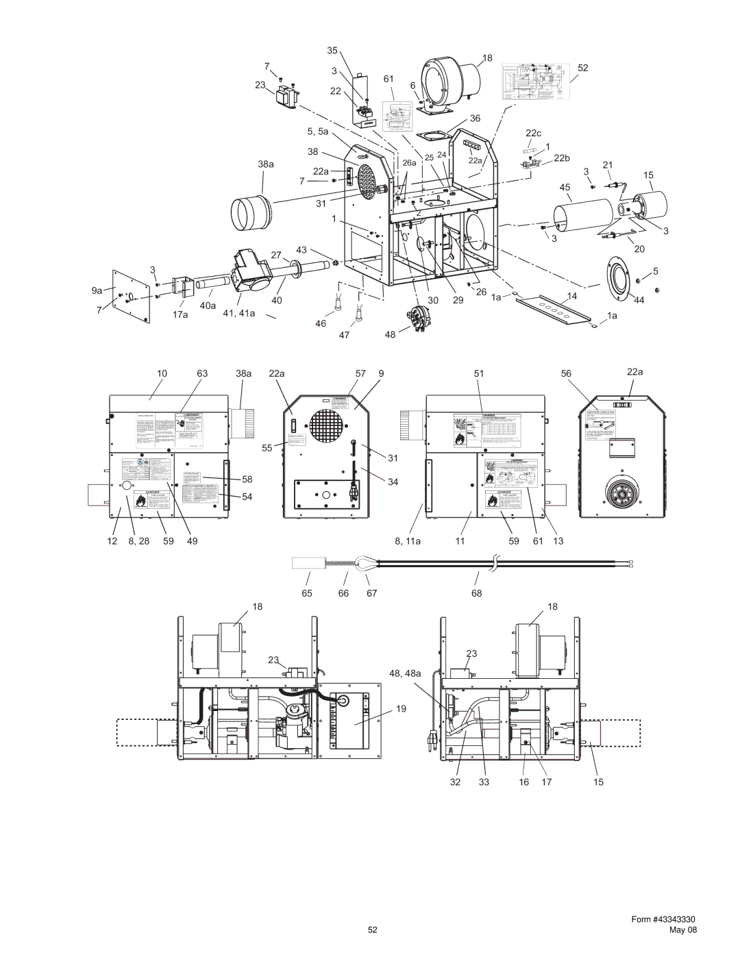 Gas-Fired Products PTU Series, PTS Series manual 22c 22b 22a 40a 17a 