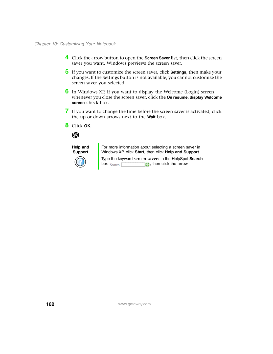 Gateway 1450 specifications 162 