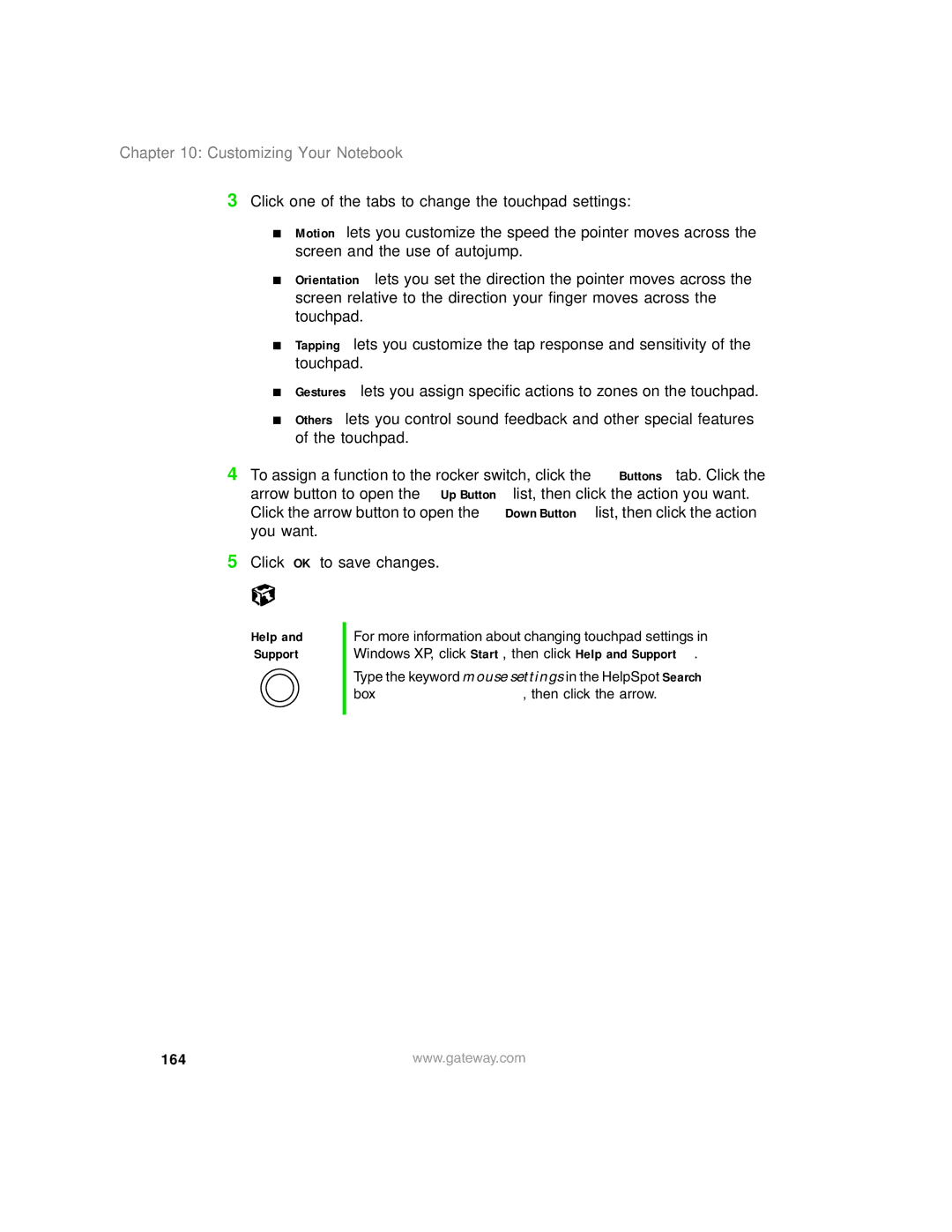 Gateway 1450 specifications 164 