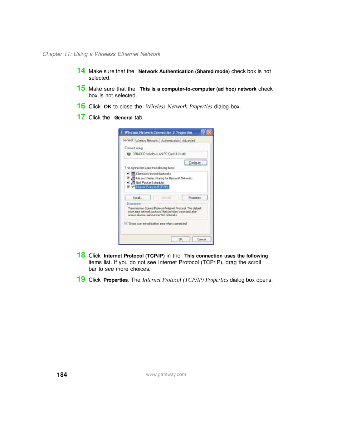 Gateway 1450 specifications 184 