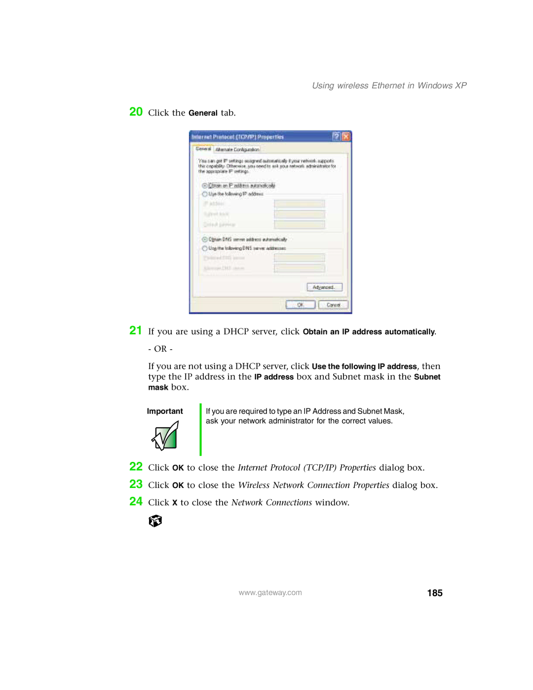 Gateway 1450 specifications 185 