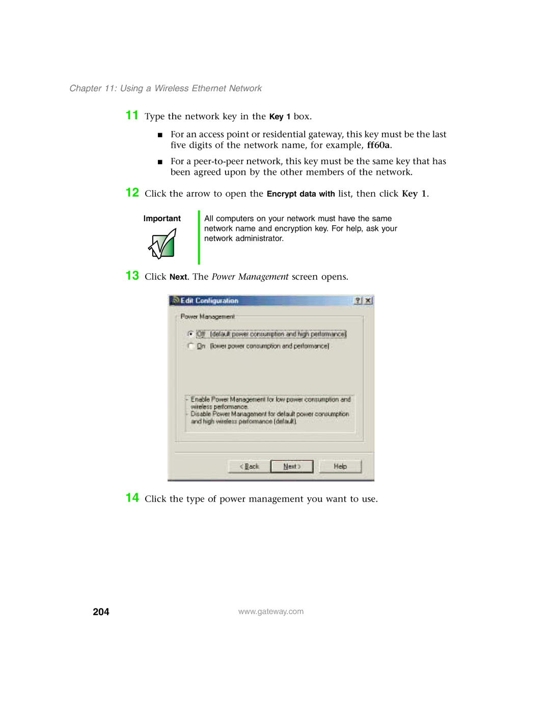 Gateway 1450 specifications 204 