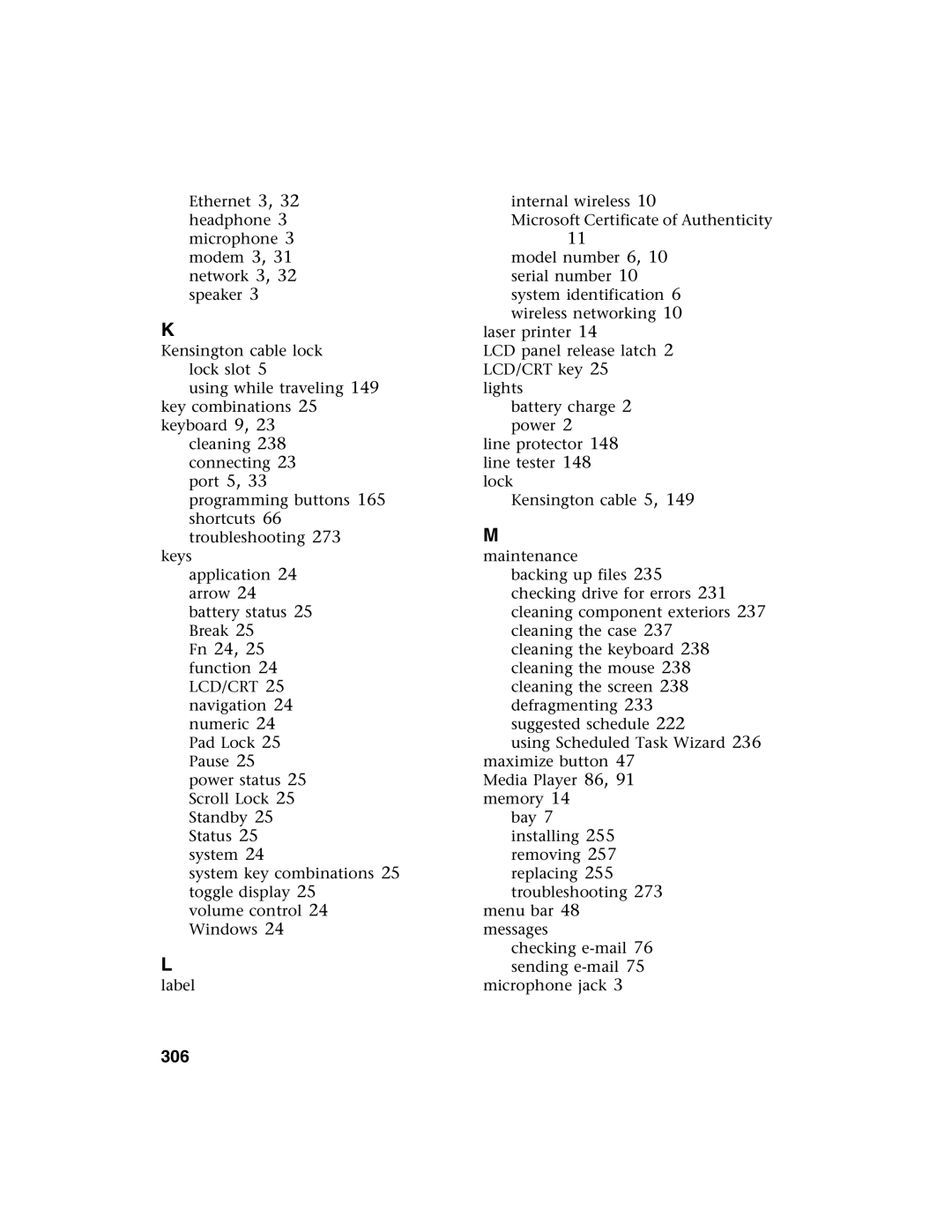 Gateway 1450 specifications Fn 24, 306 