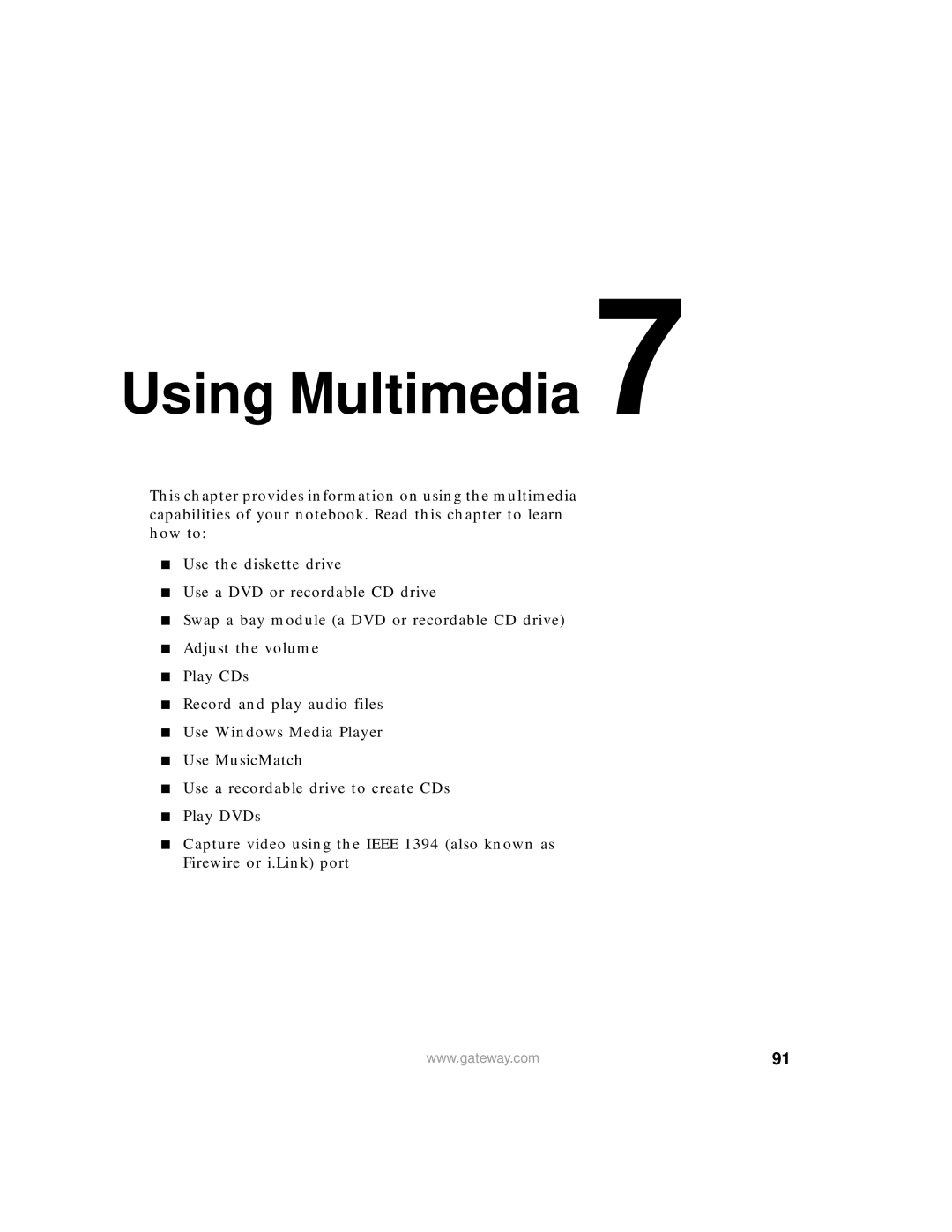 Gateway 200 manual Using Multimedia 