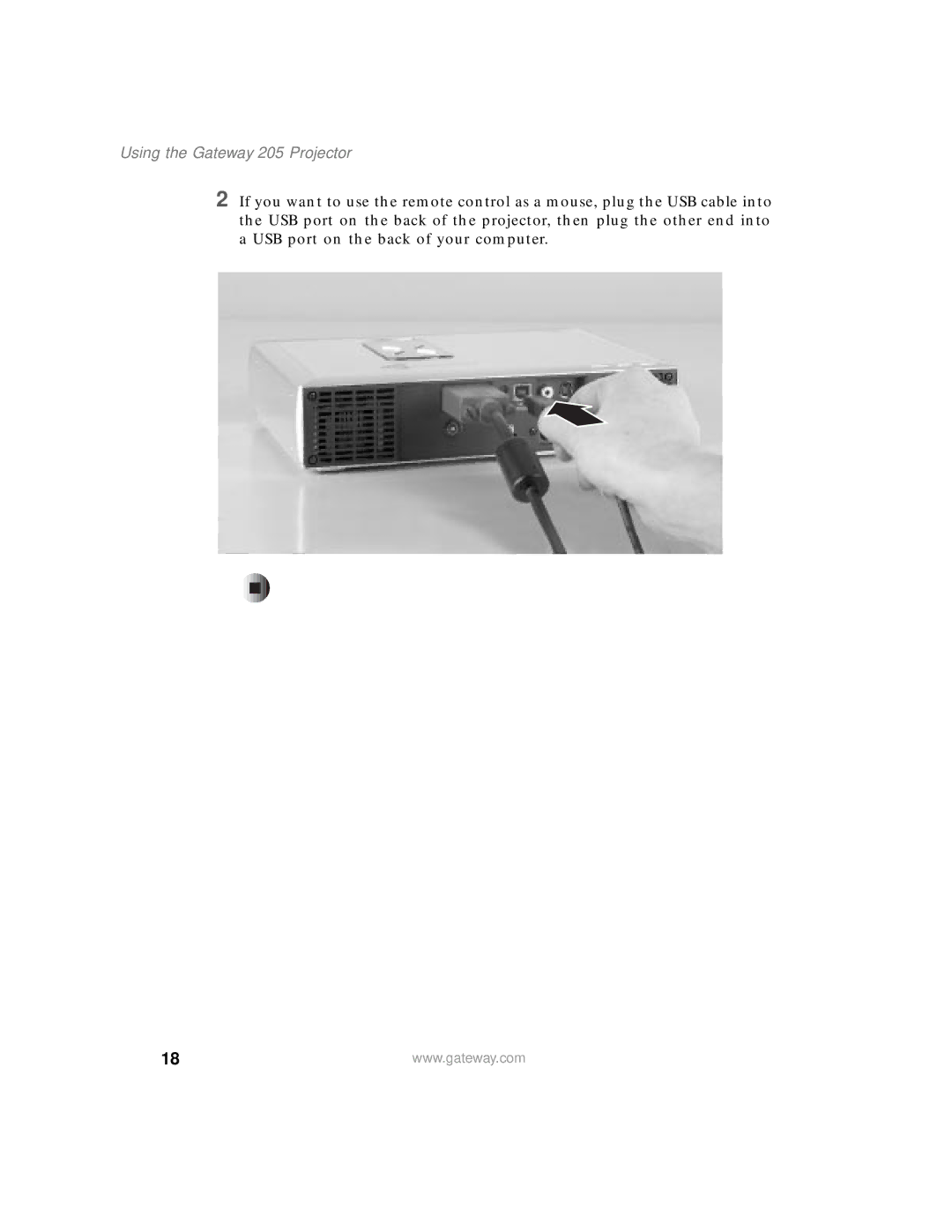 Gateway specifications Using the Gateway 205 Projector 