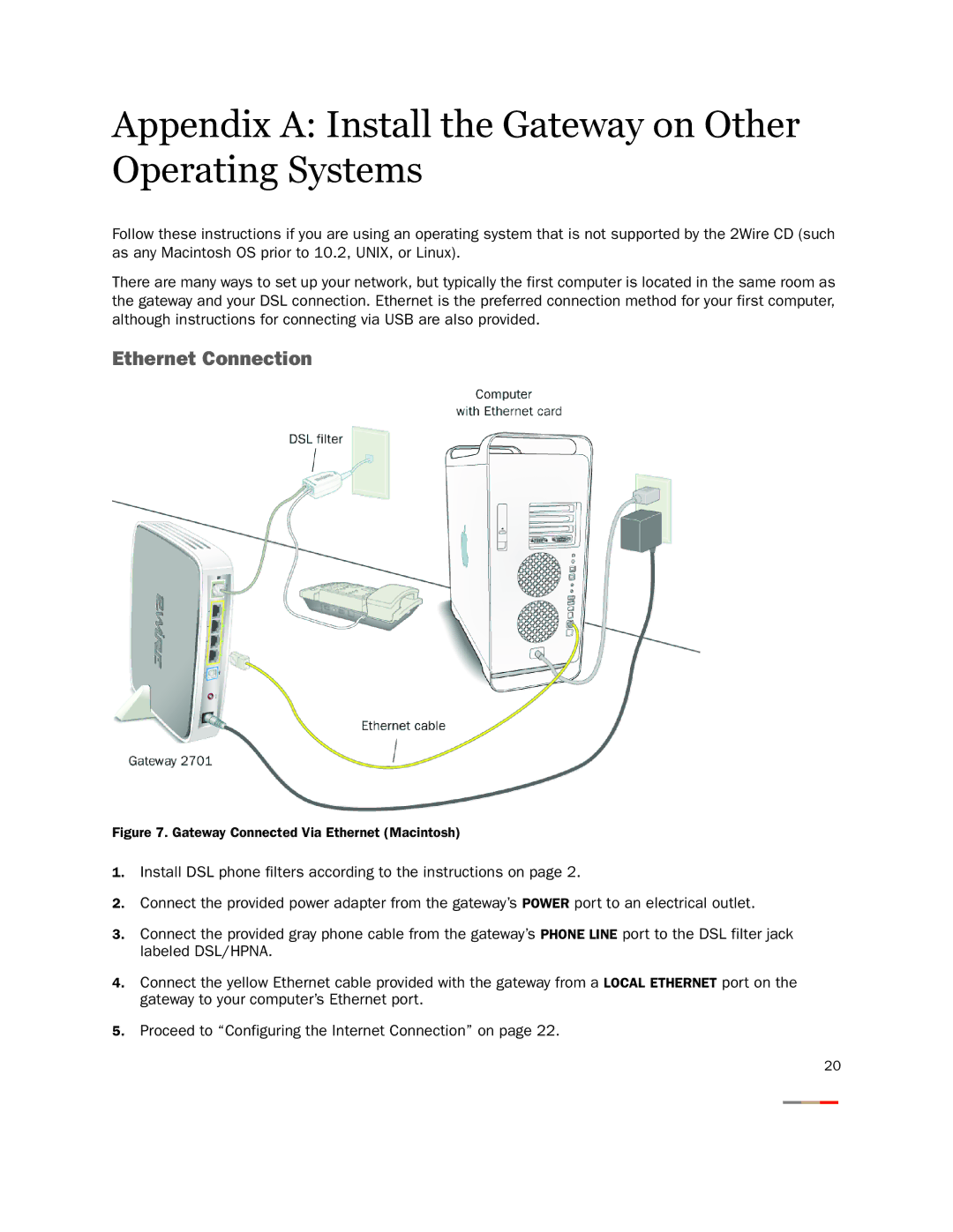 Gateway 2701HG-B Appendix a Install the Gateway on Other Operating Systems, Gateway Connected Via Ethernet Macintosh 