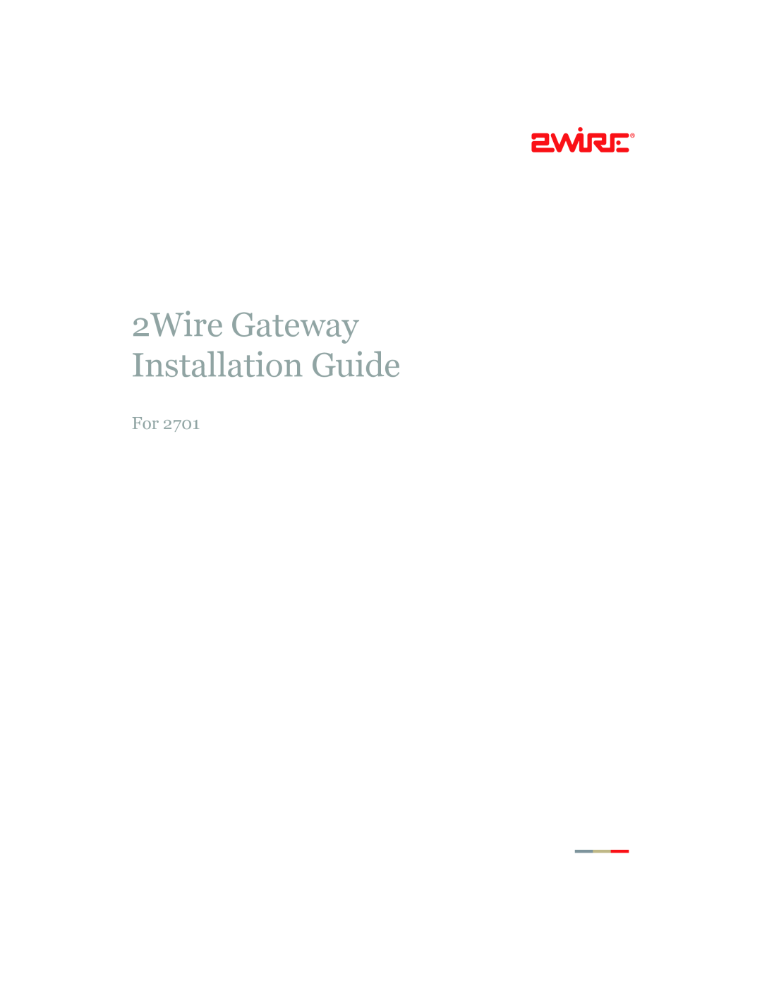 Gateway 2701HG-B manual 2Wire Gateway Installation Guide 
