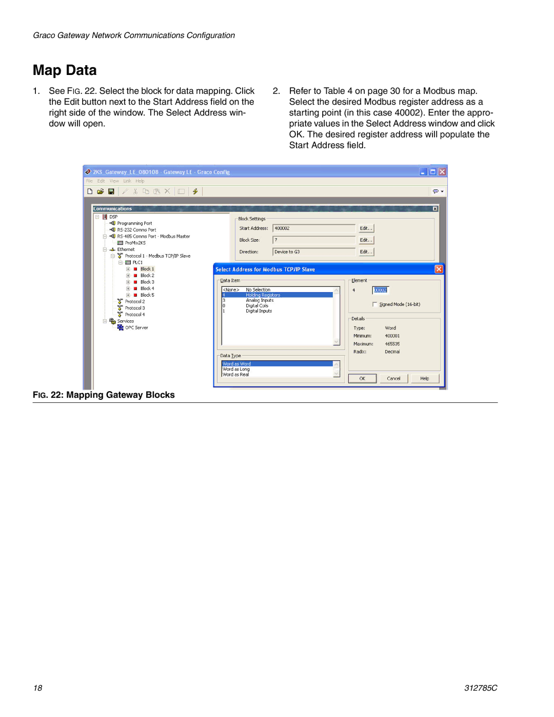 Gateway 312785C important safety instructions Map Data, Mapping Gateway Blocks 