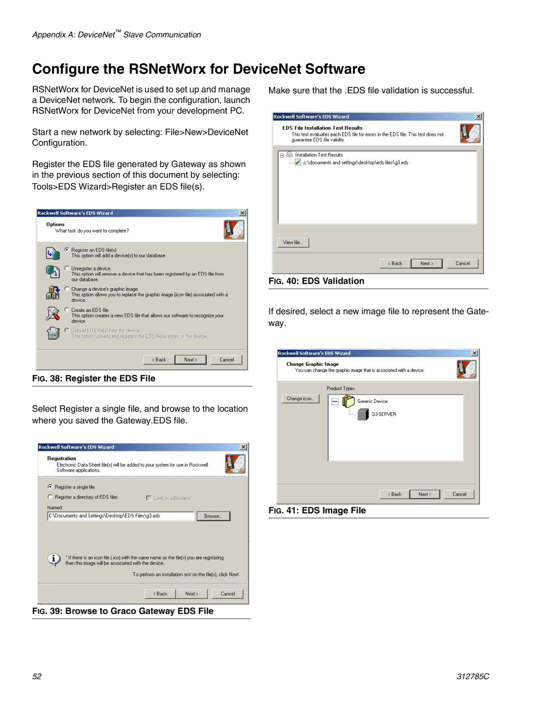 Gateway 312785C important safety instructions Configure the RSNetWorx for DeviceNet Software, EDS Validation 