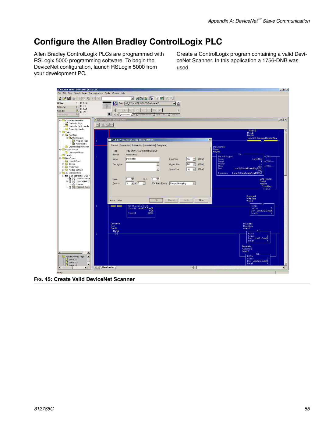 Gateway 312785C important safety instructions Configure the Allen Bradley ControlLogix PLC, Create Valid DeviceNet Scanner 