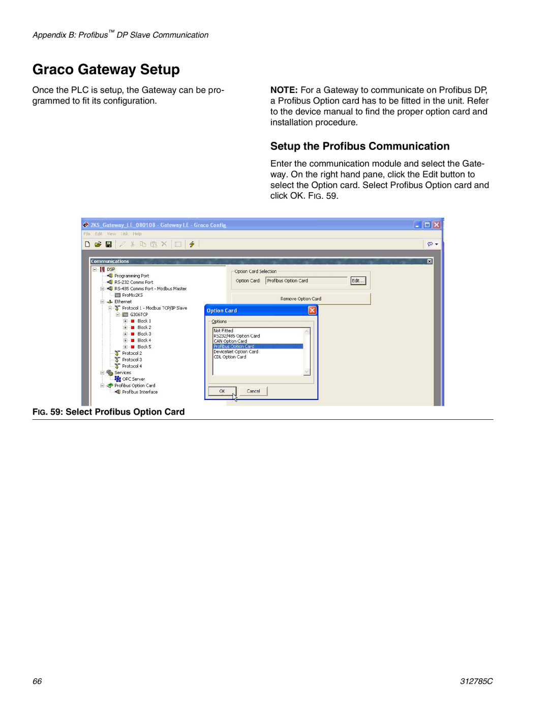 Gateway 312785C important safety instructions Graco Gateway Setup, Setup the Profibus Communication 