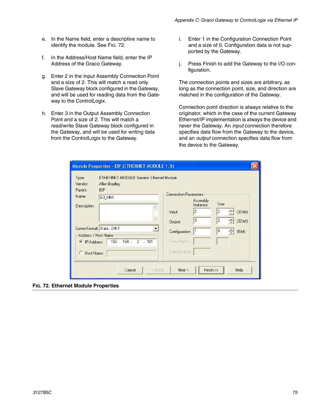 Gateway 312785C important safety instructions Ethernet Module Properties 