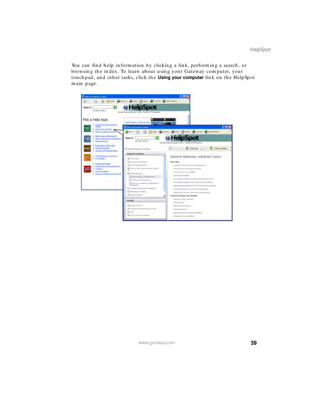 Gateway 400 manual HelpSpot 
